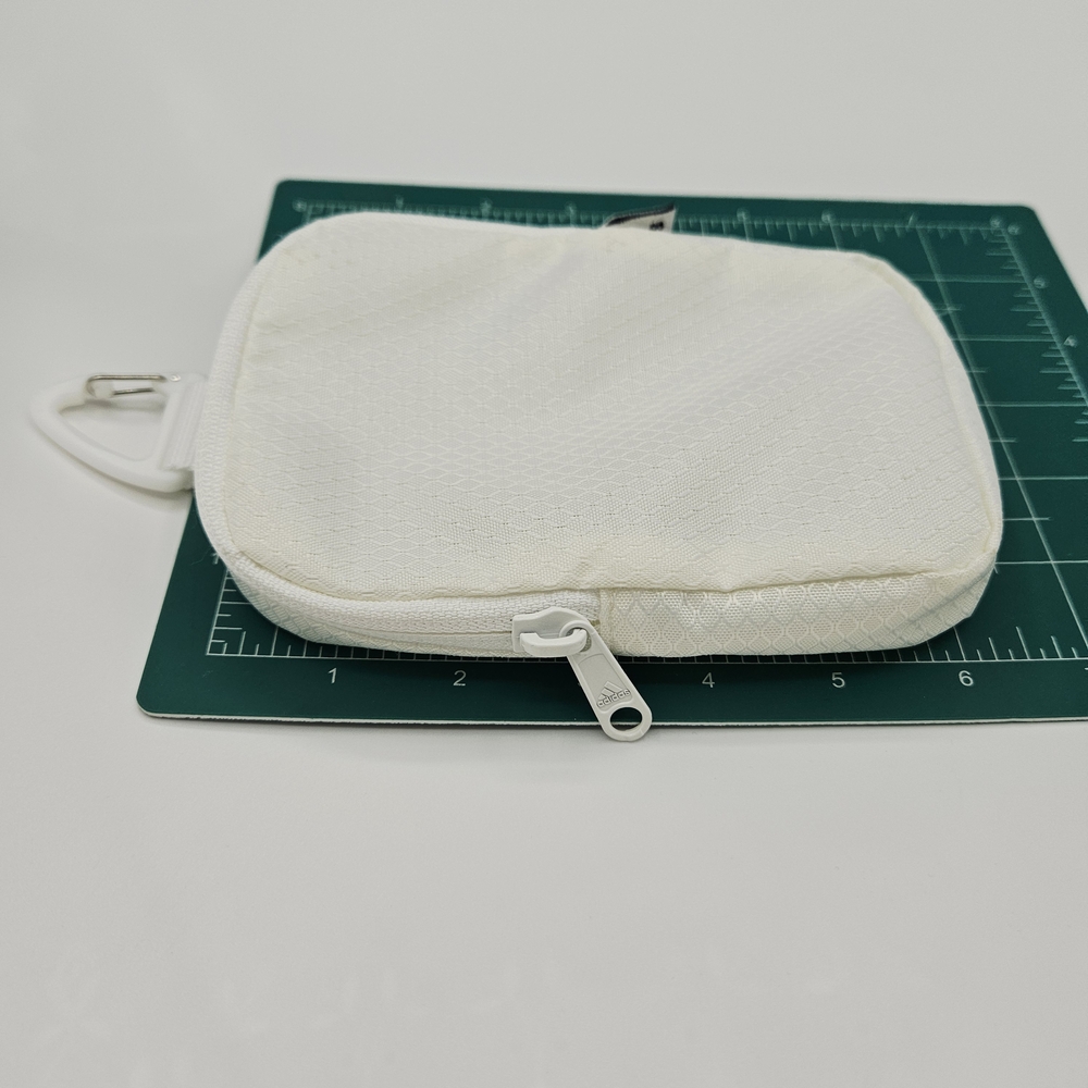 NWOT ADIDAS Unisex White Clip On Zippered Mini Pouch - Picture 6 of 7